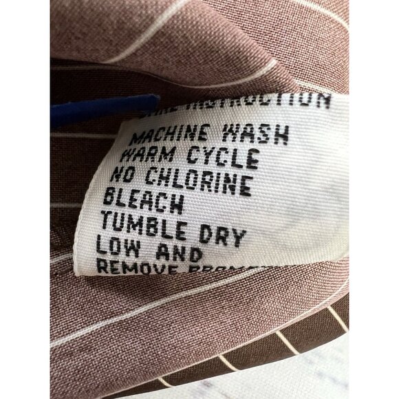 Vintage White Stag BrownButton Down Collar Long Sleeve Disco 70's Sz 14 Academia - Picture 12 of 13